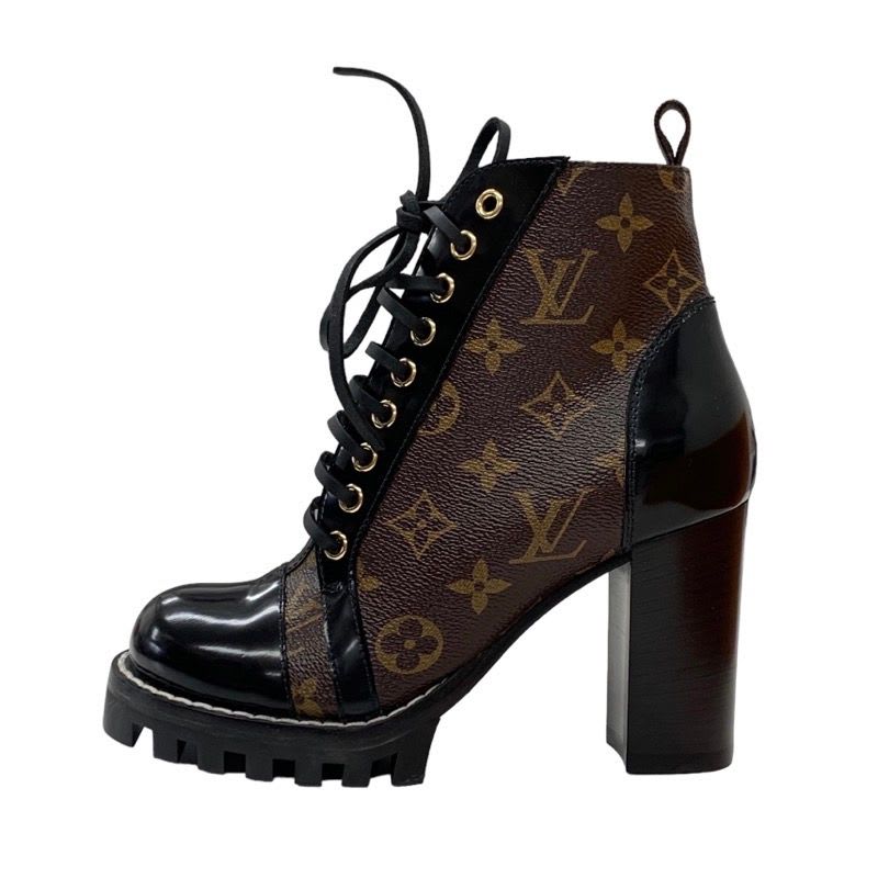 Louis Vuitton Star Trail Line Boots Short Shoes Leather Black Brown — view 3
