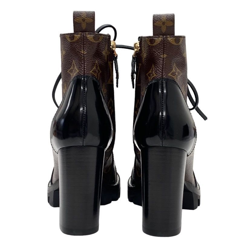 Louis Vuitton Star Trail Line Boots Short Shoes Leather Black Brown — view 5