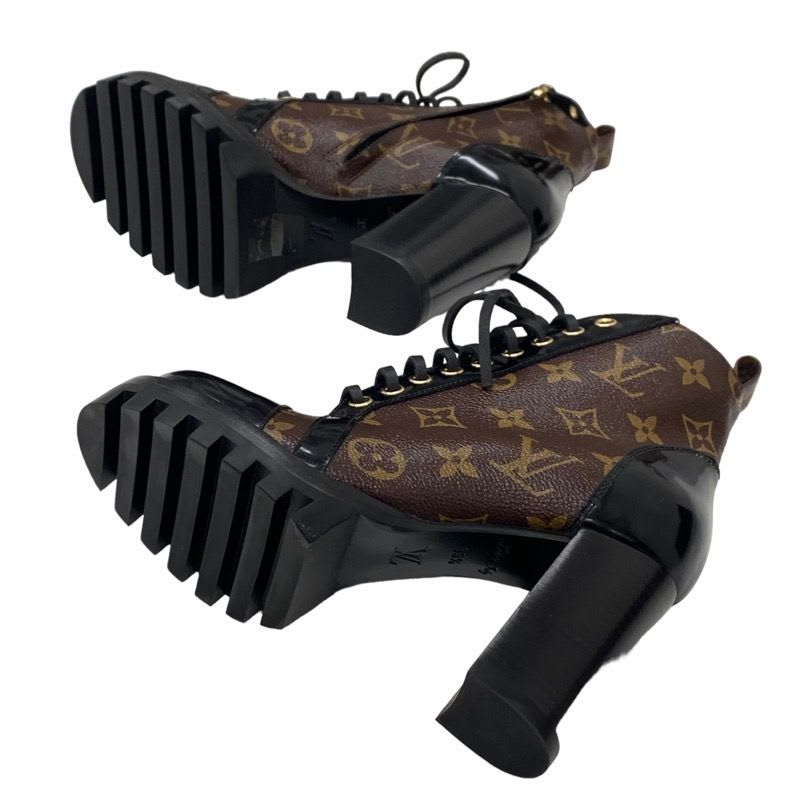 Louis Vuitton Star Trail Line Boots Short Shoes Leather Black Brown — view 6