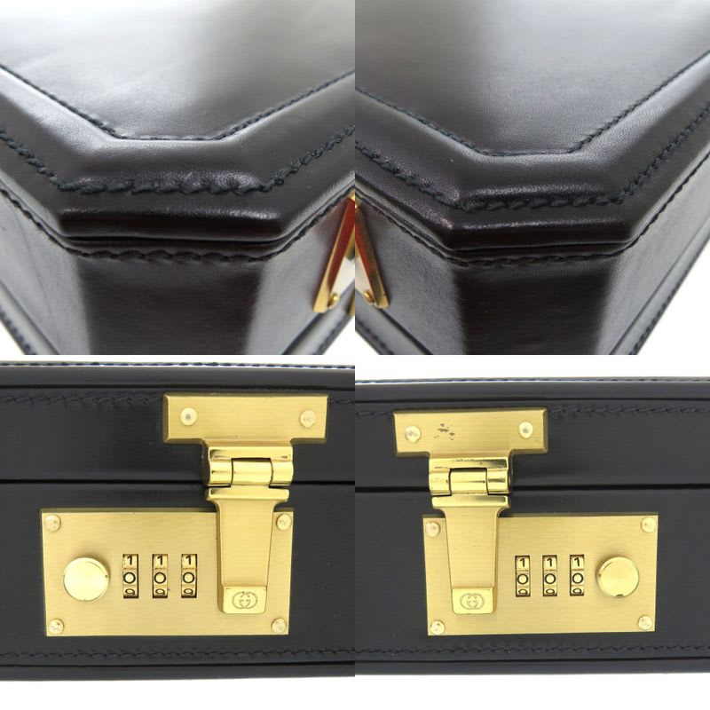 Gucci Vintage Trunk Case Briefcase Attache Leather Black 0957 — view 7