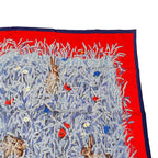 Hermes Scarf Silk Carre 90 Lapins DANS UN Champ de Wheat Field And Rabbit Red — view 3