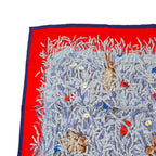 Hermes Scarf Silk Carre 90 Lapins DANS UN Champ de Wheat Field And Rabbit Red — view 2