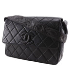 Chanel Coco Mark Quilted Vintage Lambskin Black Shoulder Bag — view 2
