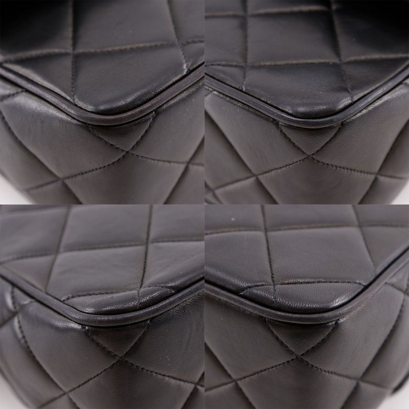 Chanel Coco Mark Quilted Vintage Lambskin Black Shoulder Bag — view 4