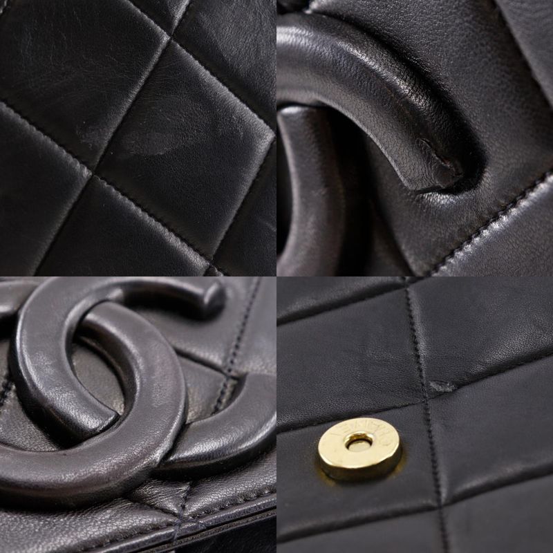 Chanel Coco Mark Quilted Vintage Lambskin Black Shoulder Bag — view 8