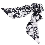 Chanel Ribbon Scrunchie Coco Mark Silk Black White — view 2