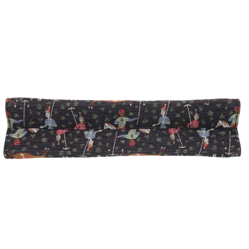 Gucci Greta Garbo Collaboration Equestrian Print Canvas Black Clutch Bag — view 7