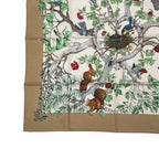 Hermes Carre 90 Scarf Silk U Coeur DES BOIS In The Forest Brown — view 4