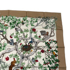 Hermes Carre 90 Scarf Silk U Coeur DES BOIS In The Forest Brown — view 3
