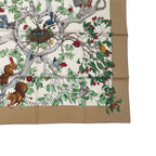 Hermes Carre 90 Scarf Silk U Coeur DES BOIS In The Forest Brown — view 5
