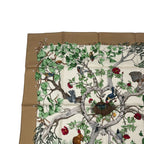 Hermes Carre 90 Scarf Silk U Coeur DES BOIS In The Forest Brown — view 2