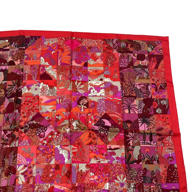 Hermes Scarf Carre 90 Silk Tout En Quilt Red — view 3