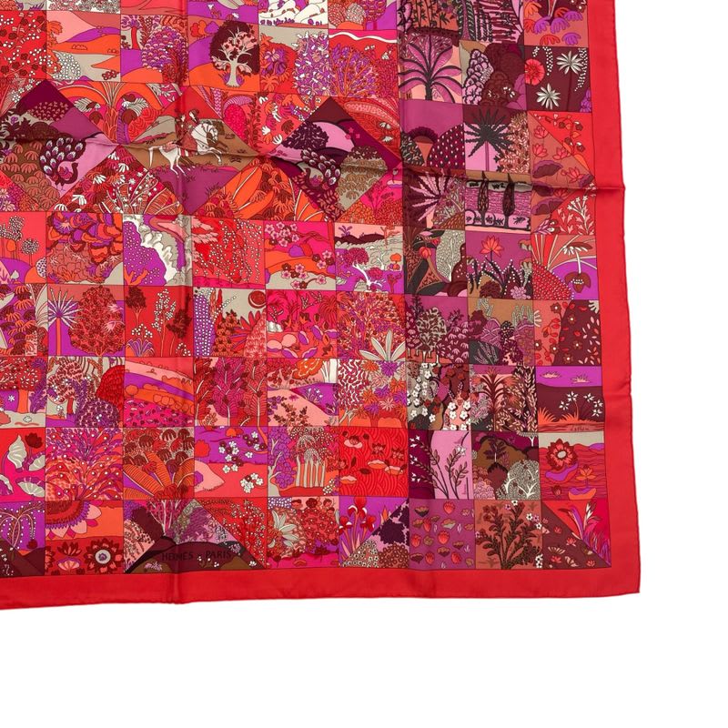 Hermes Scarf Carre 90 Silk Tout En Quilt Red — view 5