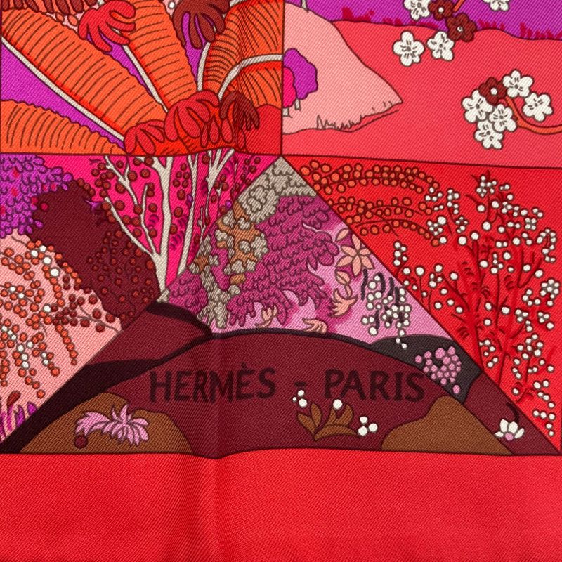 Hermes Scarf Carre 90 Silk Tout En Quilt Red — view 6