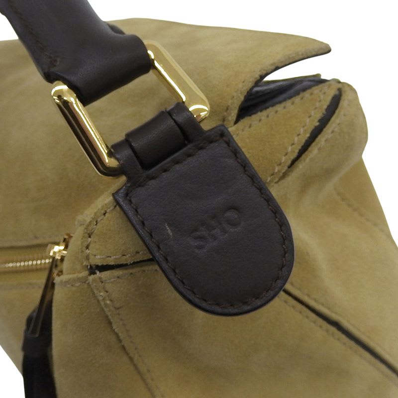 Loewe Puzzle Shoulder Suede Beige Bag — view 4
