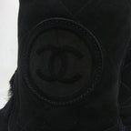 Chanel Quilted Mouton Long Boots Coco Mark Leather 35 Black — view 6