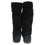 Chanel Quilted Mouton Long Boots Coco Mark Leather 35 Black — view 4