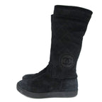 Chanel Quilted Mouton Long Boots Coco Mark Leather 35 Black — view 2