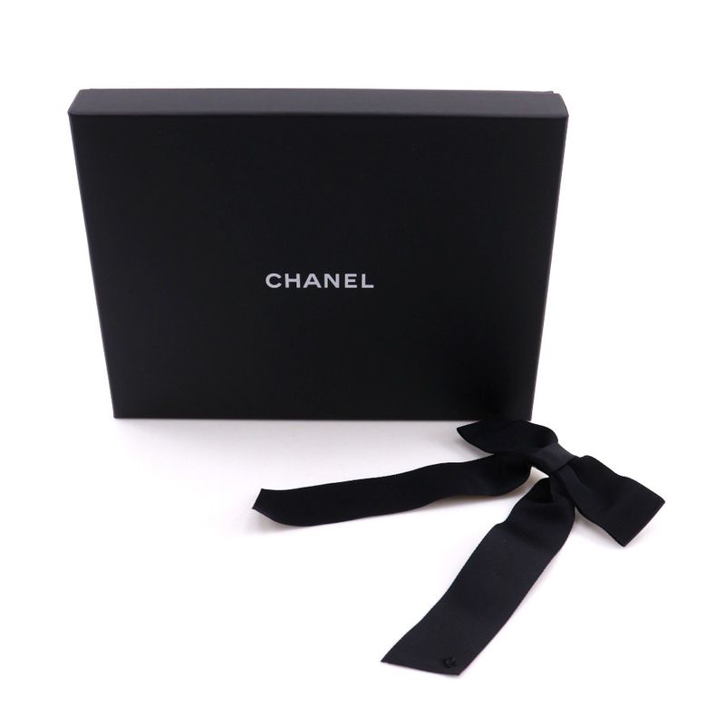 Chanel Ribbon Coco Mark Satin Black 22 a Barrette — view 5