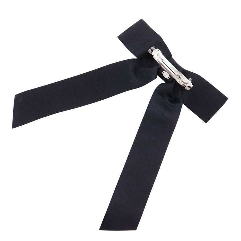 Chanel Ribbon Coco Mark Satin Black 22 a Barrette — view 2