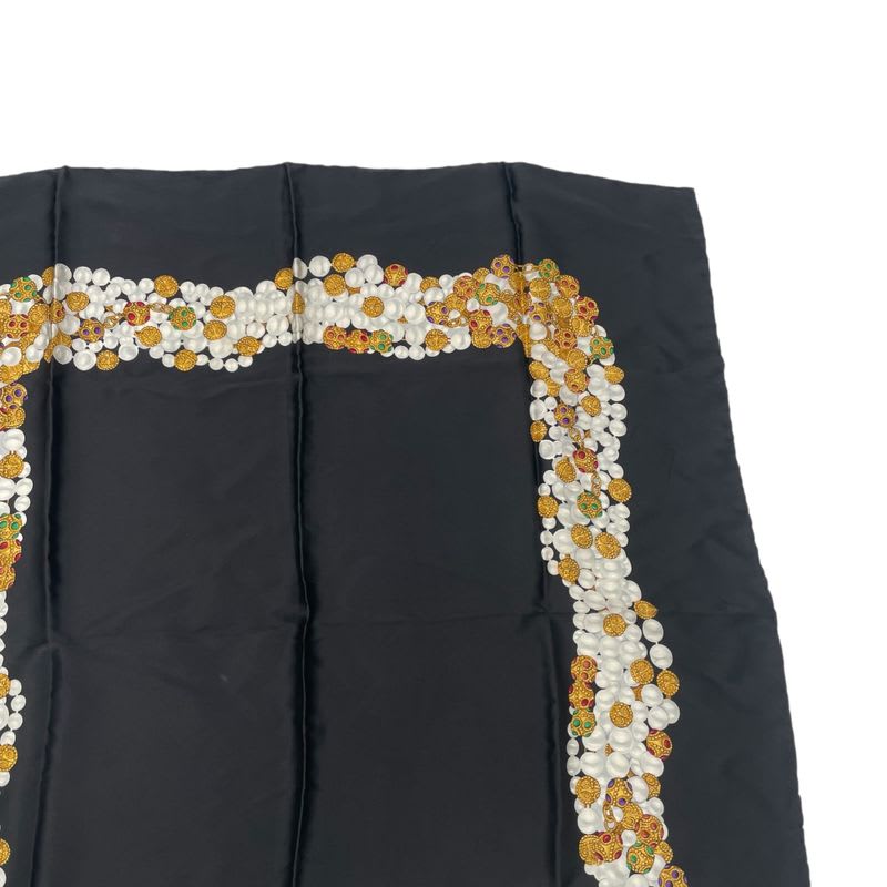 Chanel Scarf Silk Accessory Pattern Black — view 3
