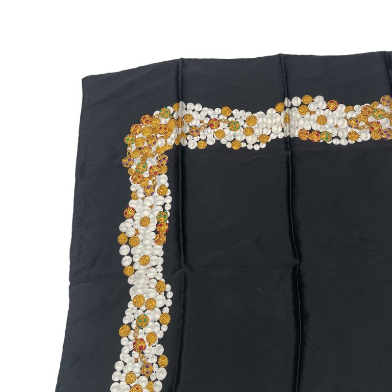 Chanel Scarf Silk Accessory Pattern Black — view 2