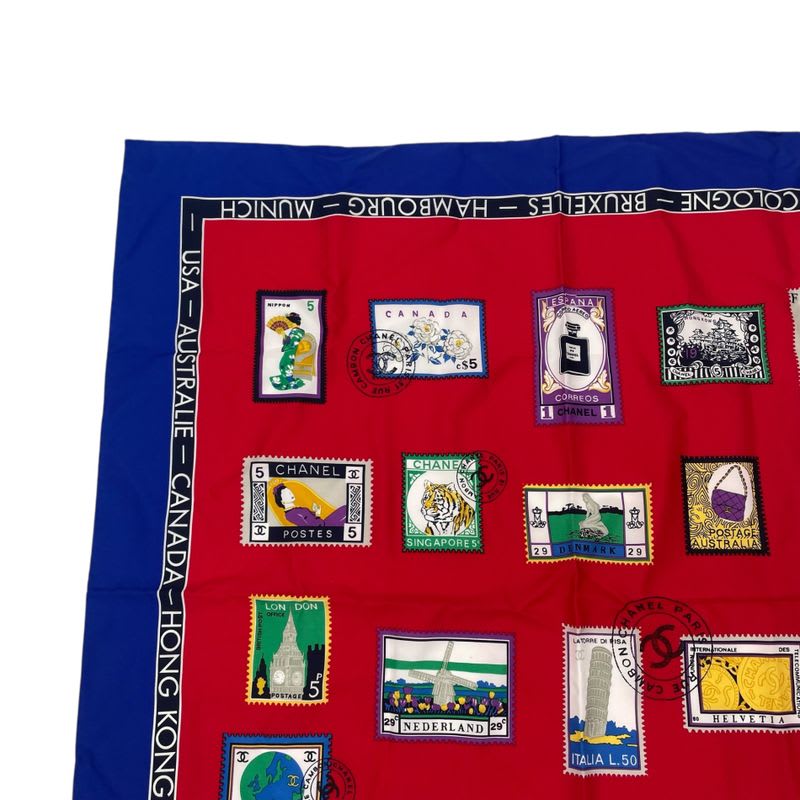 Chanel Scarf Silk Stamp Pattern Coco Mark Multicolor — view 2