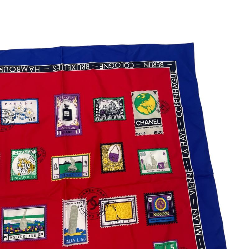 Chanel Scarf Silk Stamp Pattern Coco Mark Multicolor — view 3