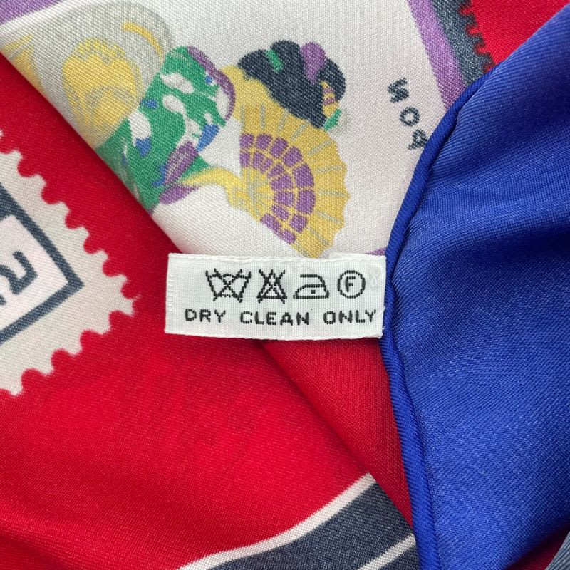 Chanel Scarf Silk Stamp Pattern Coco Mark Multicolor — view 7