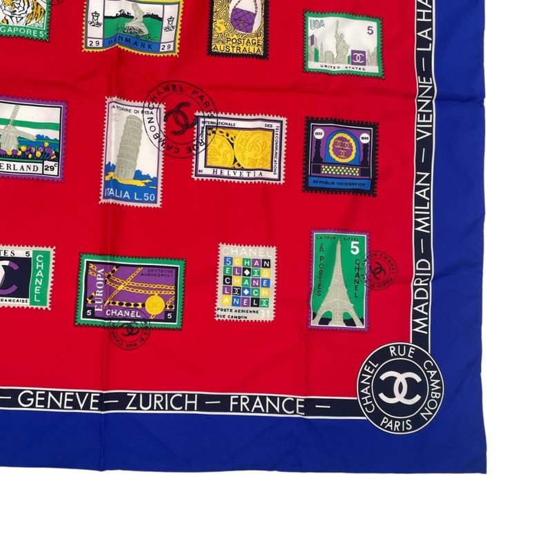Chanel Scarf Silk Stamp Pattern Coco Mark Multicolor — view 5