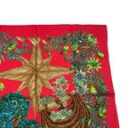 Hermes Scarf Carre 90 P 100% Silk Assiflores Passion Flower Black Red — view 3