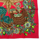 Hermes Scarf Carre 90 P 100% Silk Assiflores Passion Flower Black Red — view 5