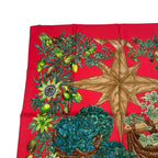 Hermes Scarf Carre 90 P 100% Silk Assiflores Passion Flower Black Red — view 2