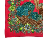 Hermes Scarf Carre 90 P 100% Silk Assiflores Passion Flower Black Red — view 4