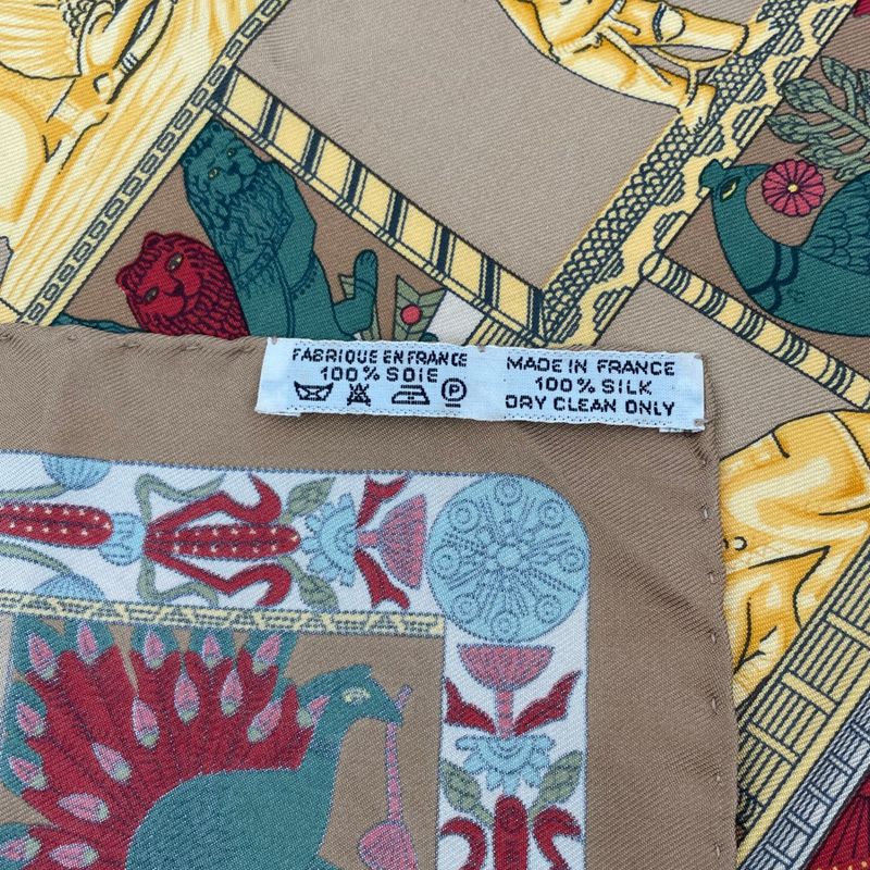 Hermes Scarf Silk Tower Torana Brown — view 6
