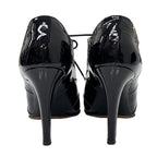 Chanel Boots Short Booties Lace Up Coco Mark Patent Black — view 5