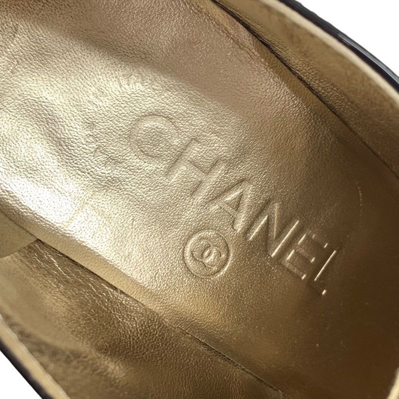 Chanel Boots Short Booties Lace Up Coco Mark Patent Black — view 7