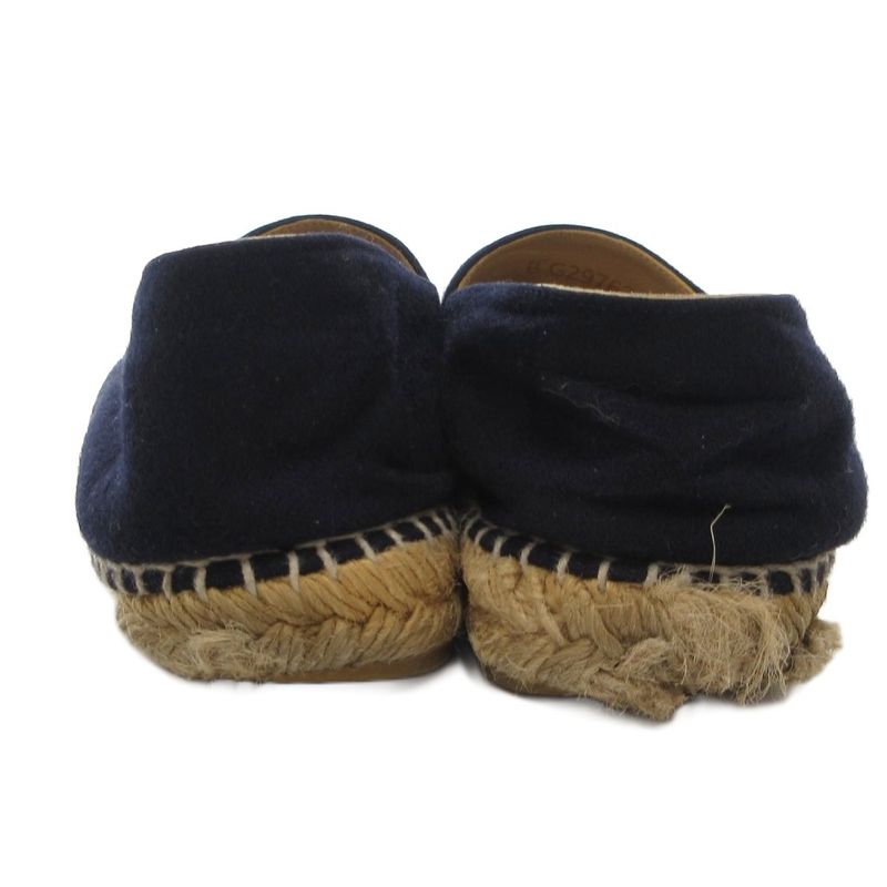 Chanel Coco Marc Espadrilles Slip-on Shoes Melton Navy JS GY18 — view 4