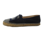 Chanel Coco Marc Espadrilles Slip-on Shoes Melton Navy JS GY18 — view 3