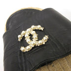 Chanel Espadrille Sandals Coco Marc Pearl Bijoux 38 Black UO GY18 — view 9