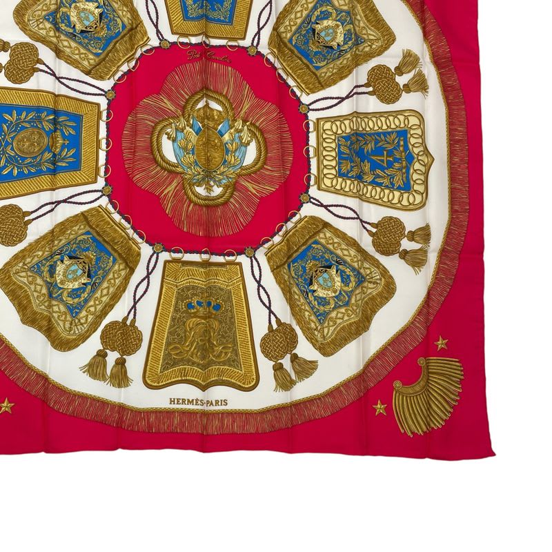 Hermes Carre 90 Scarf Silk Saber Decorative Bag Poste Et Cavalerie Red — view 5