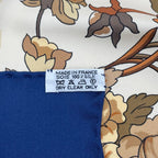 Hermes Scarf Silk Carre 90 Copeaux Sawdust Horse Pattern Tool Beige Navy White — view 8