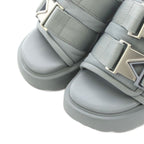Bottega Veneta Flash Sandals Heel Nylon Leather 36 Light Blue AN16 — view 6