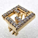 Fendi Forever Earrings FF Motif White Crystal Zirconia Gold Polished — view 8