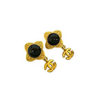 Chanel Vintage Coco Mark GP Earrings Ear Cuff Accessory Gold Black 87951 96A — view 4