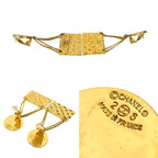 Chanel Vintage Coco Mark Quilted Motif GP Earrings Ear Cuff 26 — view 3