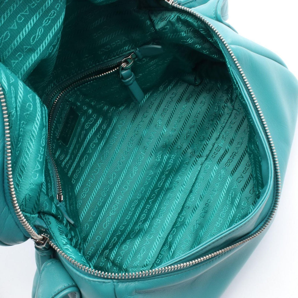 Prada Shoulder Bag Signeau 1 Bc165 Emerald Green Leather — view 3