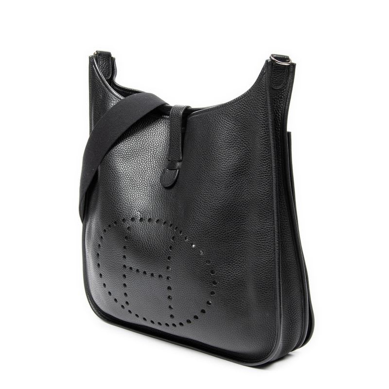 Hermes Evelyne II Black Clemence Leather — view 3