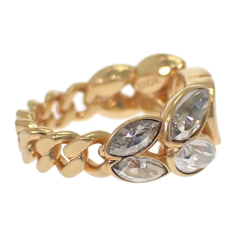 Christian Dior 30 Montaigne Ring M Size R2513 Womcy d03 S GP Metal Crystal — view 4