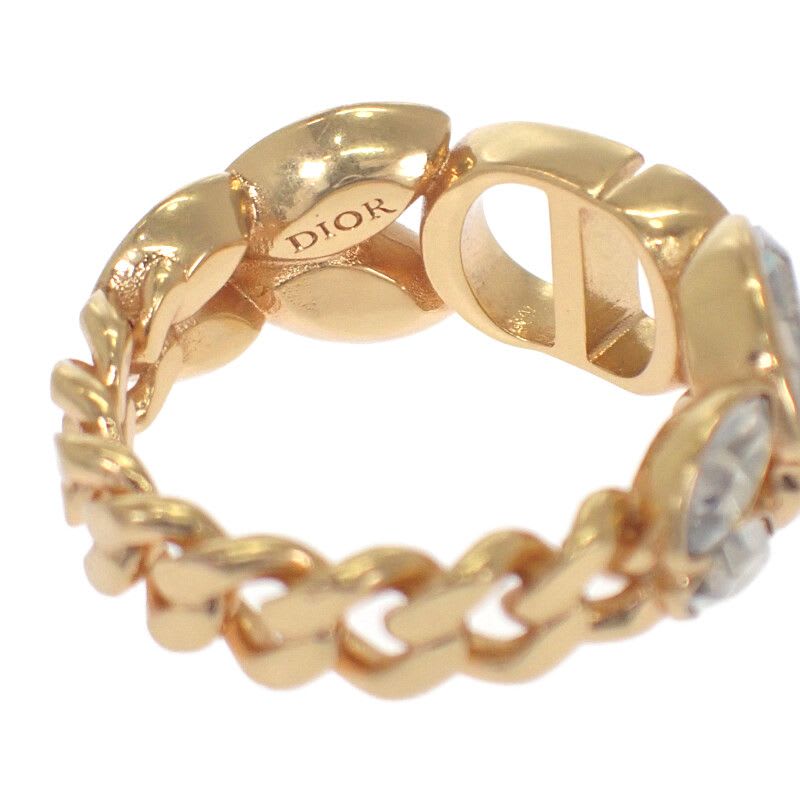 Christian Dior 30 Montaigne Ring M Size R2513 Womcy d03 S GP Metal Crystal — view 7